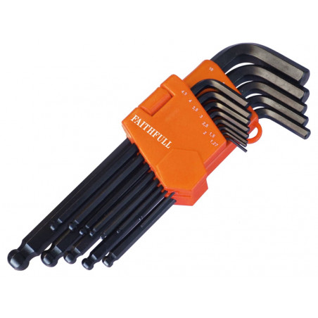 Metric Ball End Long Arm Hexagon Key Set, 13 Piece