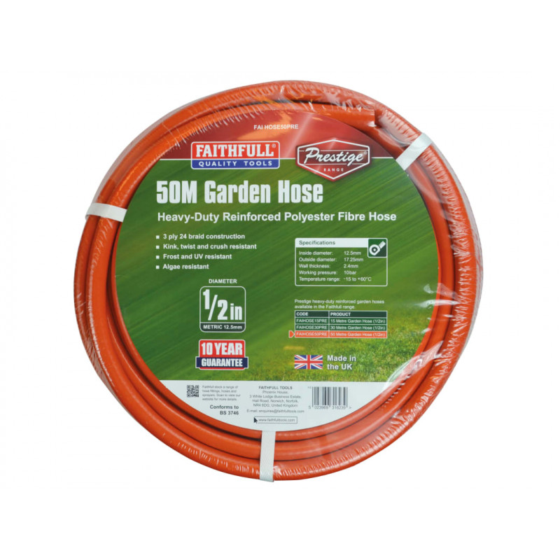 Prestige Heavy-Duty Garden Hose 50m 12.5mm (1/2in) Diameter Prestige Heavy-Duty Garden Hose 50m 12.5mm (1/2in) Diameter