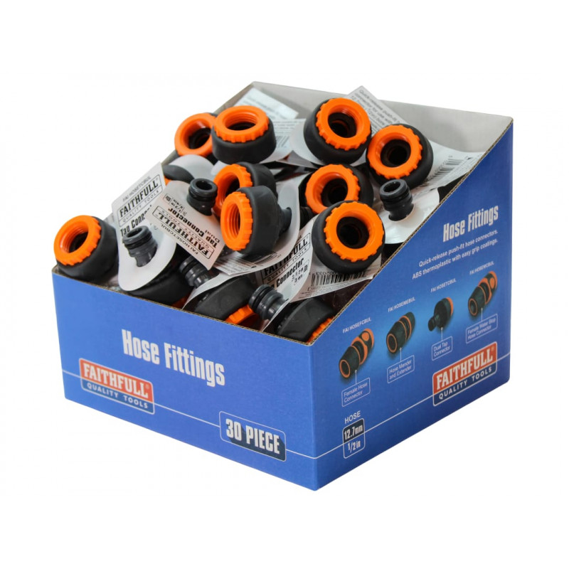 Plastic Tap Hose Connector 1/2 & 3/4in (Box 30) Plastic Tap Hose Connector 1/2 & 3/4in (Box 30)