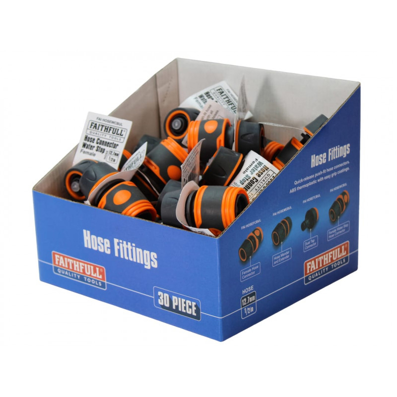 Plastic Water Stop Hose Connector 1/2in (Box 30) Plastic Water Stop Hose Connector 1/2in (Box 30)