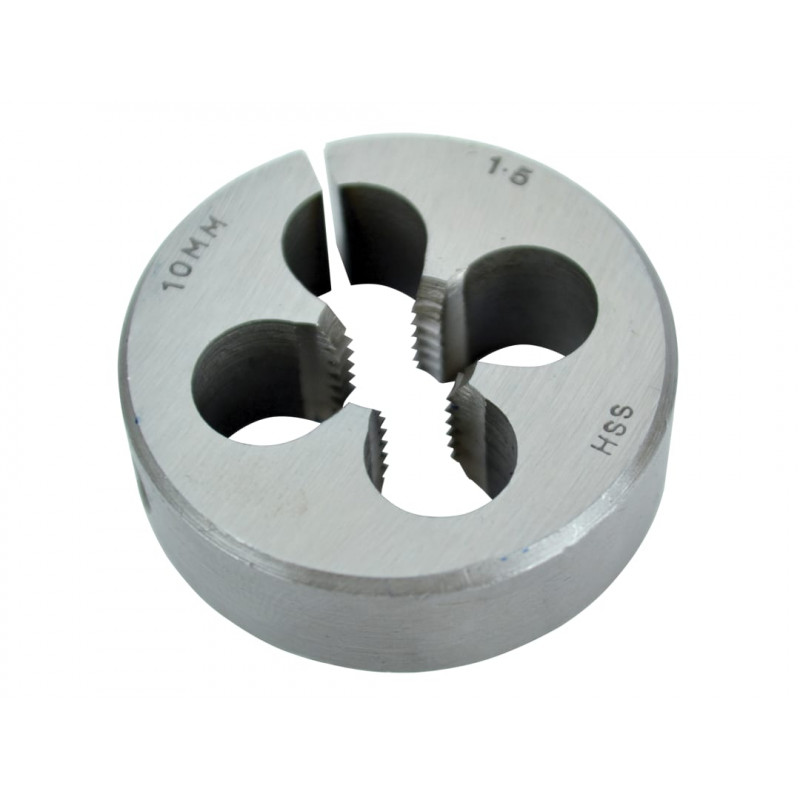 HSS Straight Flute Split Die M10 x 1.50, 1.1/2in OD HSS Straight Flute Split Die M10 x 1.50, 1.1/2in OD