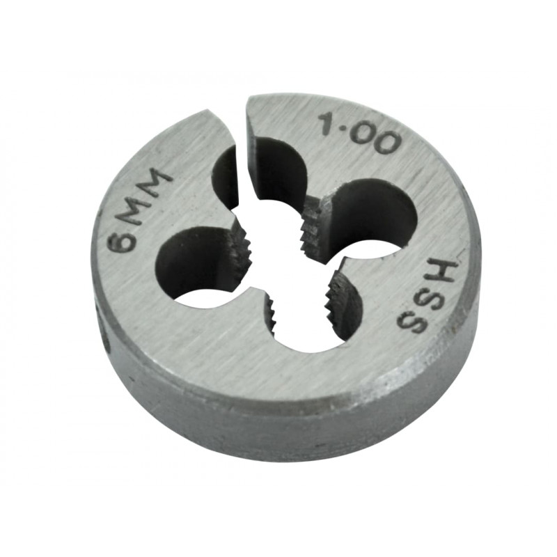 HSS Straight Flute Split Die M6 x 1.0, 13/16in OD HSS Straight Flute Split Die M6 x 1.0, 13/16in OD
