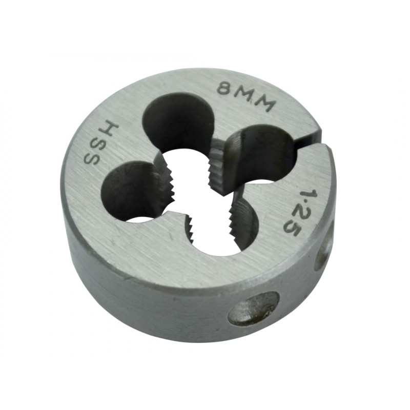 HSS Straight Flute Split Die M8 x 1.25, 1in OD HSS Straight Flute Split Die M8 x 1.25, 1in OD