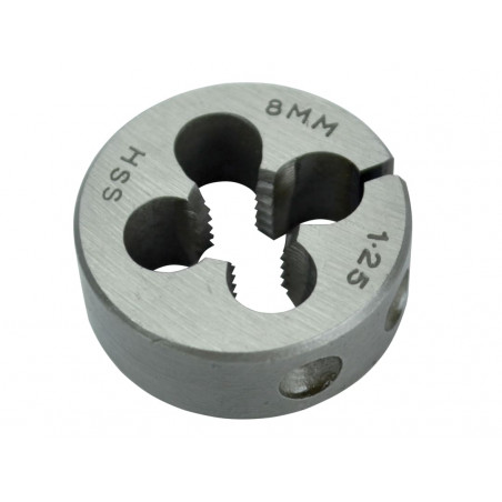 HSS Straight Flute Split Die M8 x 1.25, 1in OD