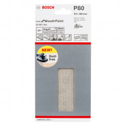Bosch 2608621234 M480 1/3 Net Sanding Sheet 80 Grit × 93 × 186mm (Pack of 10)