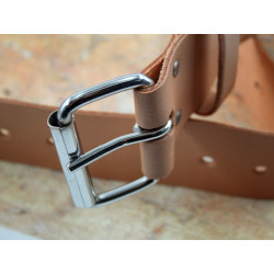 Heavy-Duty Leather Belt 45mm Wide Tan