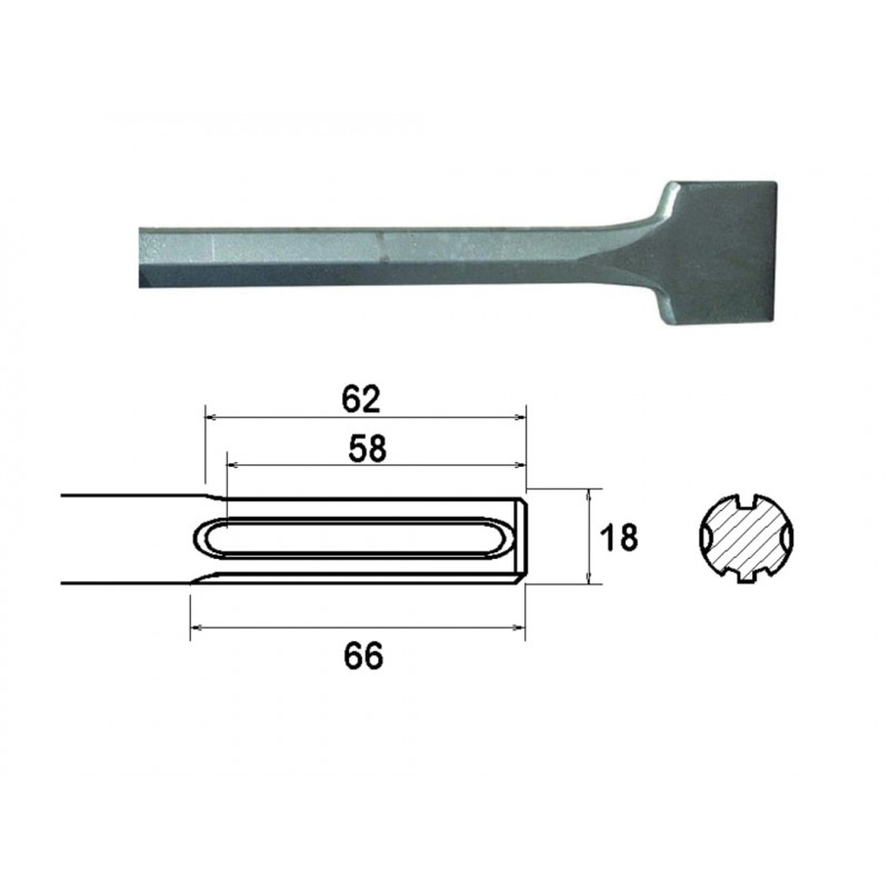 SDS Max Straight Scaling Chisel 50 x 400mm SDS Max Straight Scaling Chisel 50 x 400mm