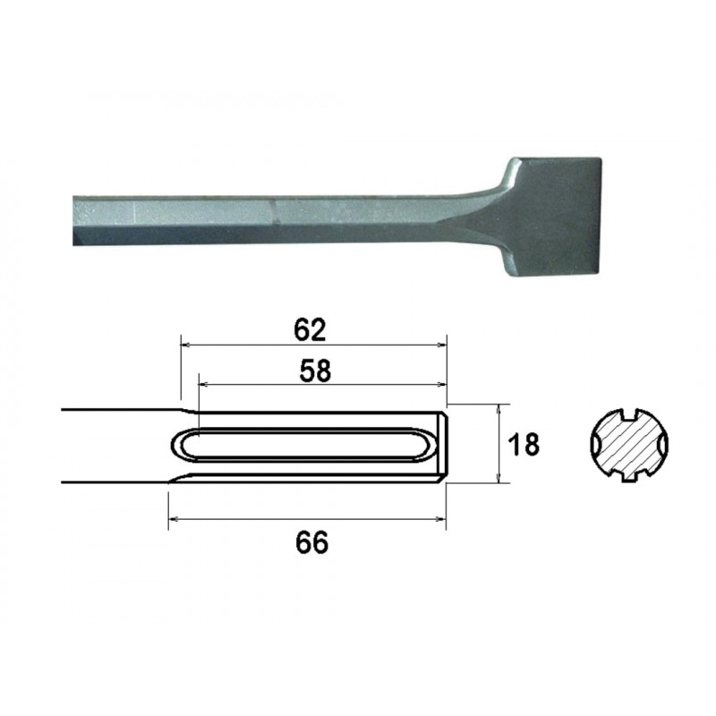 SDS Max Straight Scaling Chisel 75 x 300mm SDS Max Straight Scaling Chisel 75 x 300mm