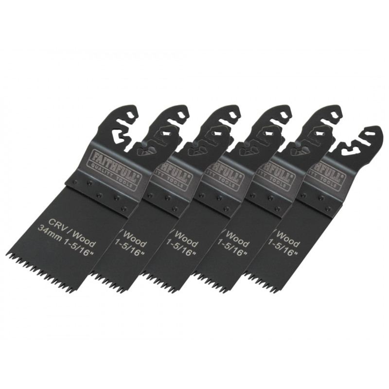 Multi-Function Tool CrV Flush Cut Wood Blade Ground Side Set 34mm (Pack 5) Multi-Function Tool CrV Flush Cut Wood Blade Ground Side Set 34mm (Pack 5)