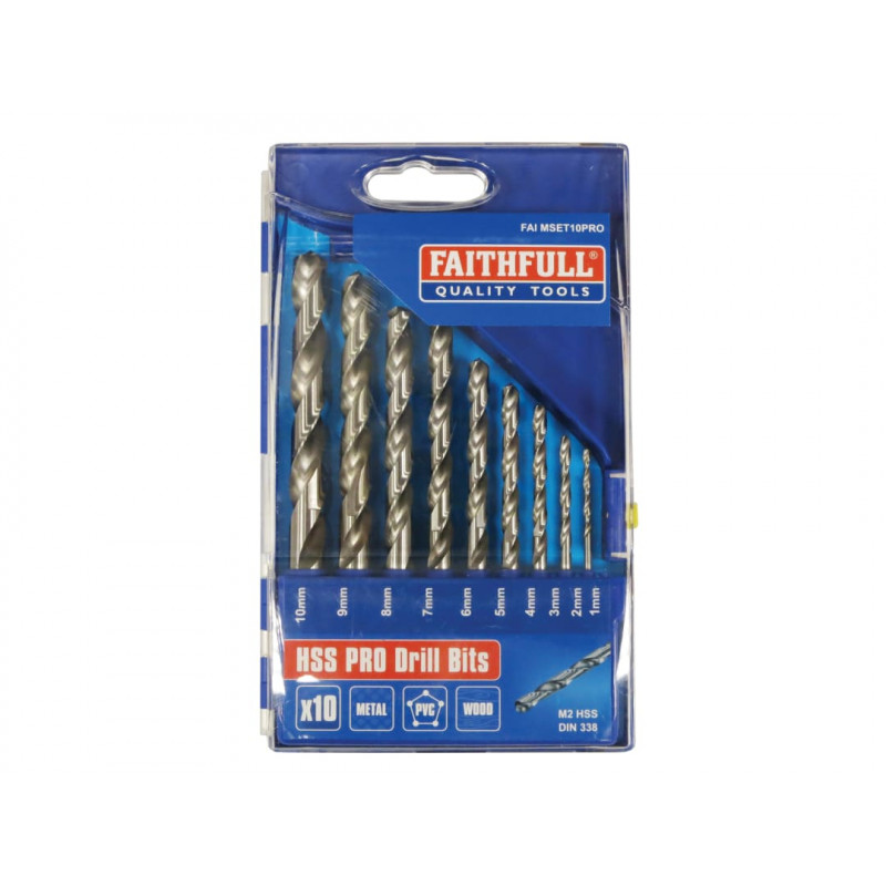Professional HSS Jobber Drill Bit Set, 10 Piece (1 - 10mm) Professional HSS Jobber Drill Bit Set, 10 Piece (1 - 10mm)