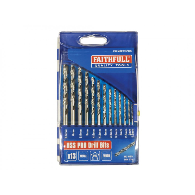 Professional HSS Jobber Drill Bit Set, 13 Piece (1.5 - 6.5mm) Professional HSS Jobber Drill Bit Set, 13 Piece (1.5 - 6.5mm)
