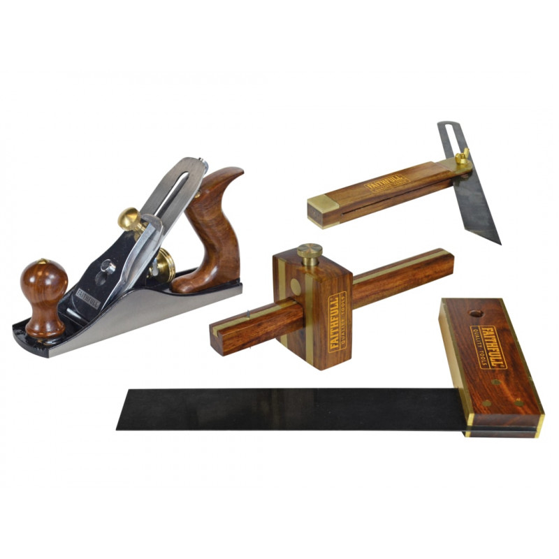 Plane & Woodworking Set of 4 in Wooden Box Plane & Woodworking Set of 4 in Wooden Box