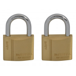 Brass Padlock Keyed Alike 2 x 40mm