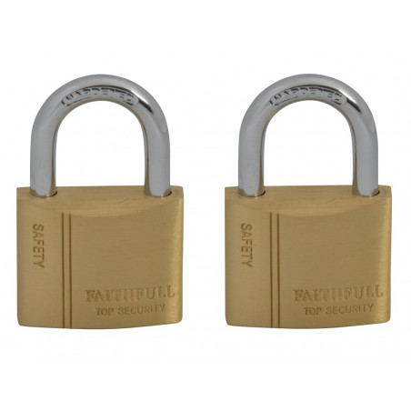 Brass Padlock Keyed Alike 2 x 40mm