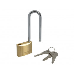 Brass Padlock 40mm Long Shackle 3 Keys