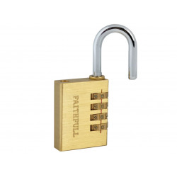 Scan NL1144 Brass Combination Padlock 38mm