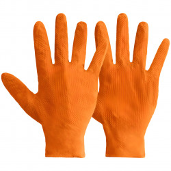 Mercator Ideall Grip Orange Nitrile Gloves (Medium) (Pack of 50)