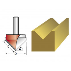 Router Bit TCT V-Groove 13.0mm x 19.1mm 1/4in Shank