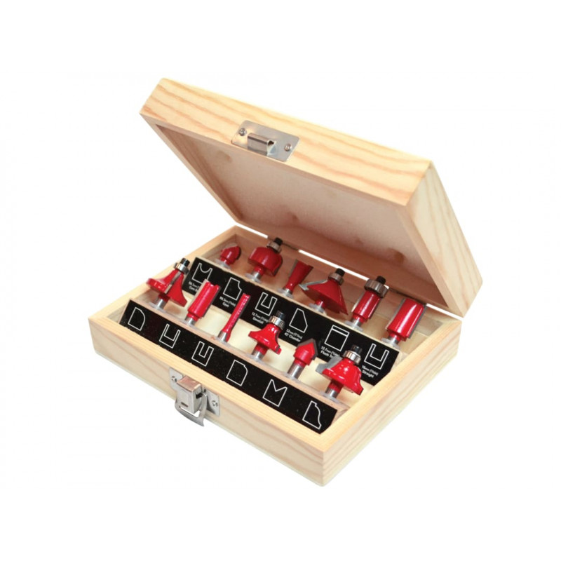1/4in TCT Router Bit Set, 12 Piece 1/4in TCT Router Bit Set, 12 Piece