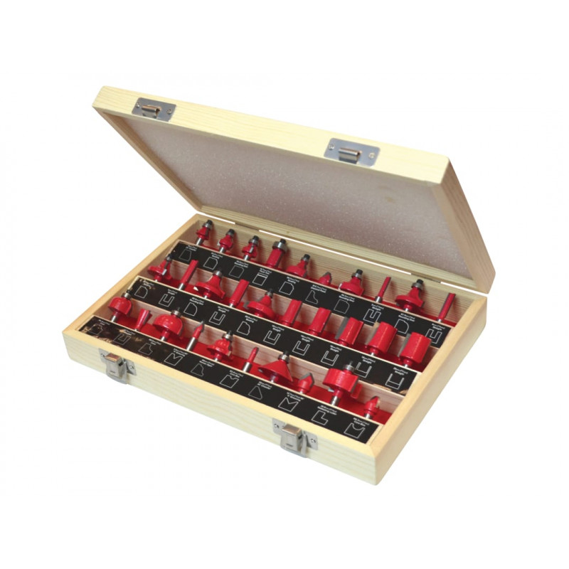 1/4in TCT Router Bit Set, 30 Piece 1/4in TCT Router Bit Set, 30 Piece