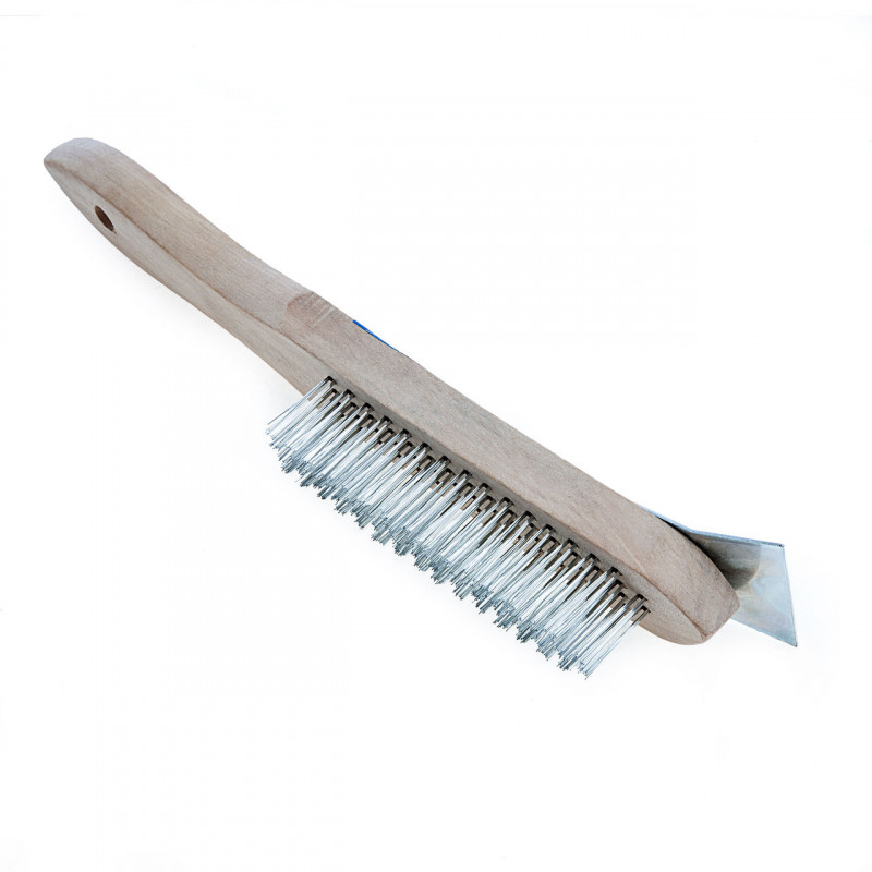 Lynwood BR808S 4 Row Wire Brush with Scraper Lynwood BR808S 4 Row Wire Brush with Scraper
