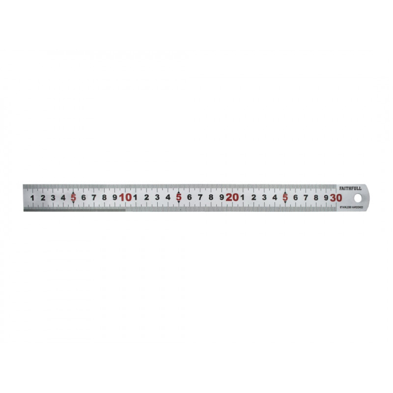 Matt Silver Measuring Rule 300mm Matt Silver Measuring Rule 300mm