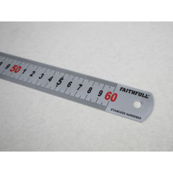 Matt Silver Measuring Rule 600mm