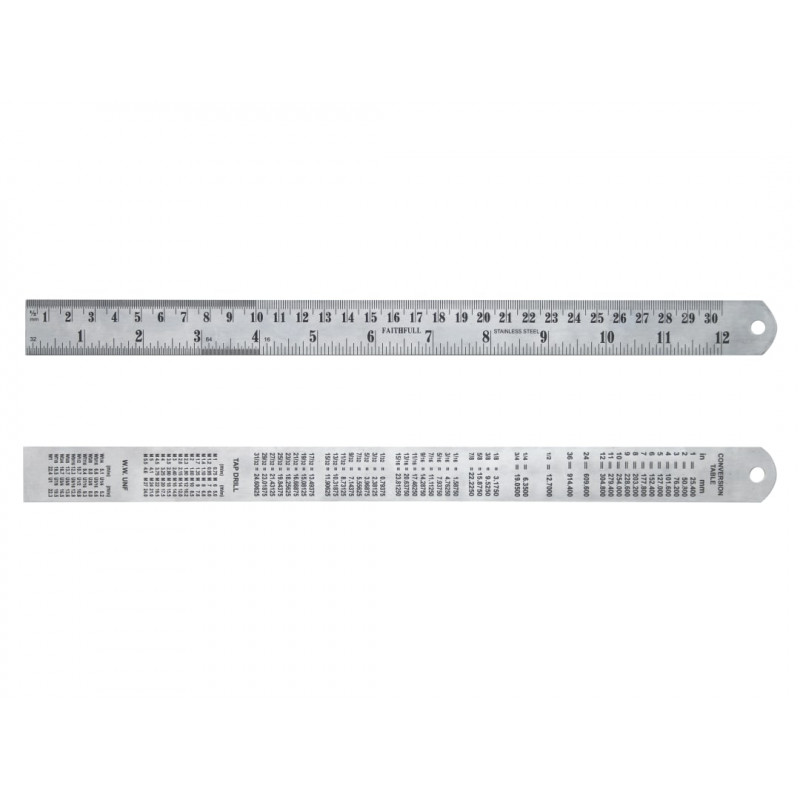 Steel Rule 300mm / 12in x 25mm