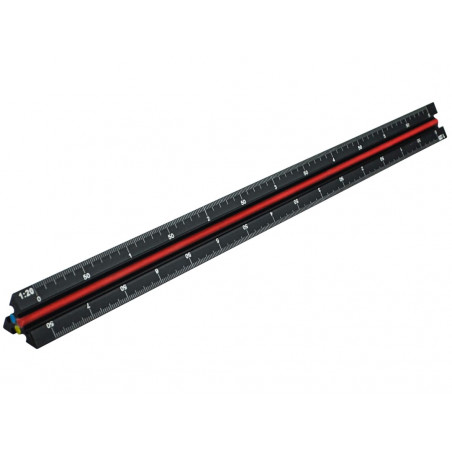 Prestige Tri-Scale Engineer Rule Black Aluminium 300mm