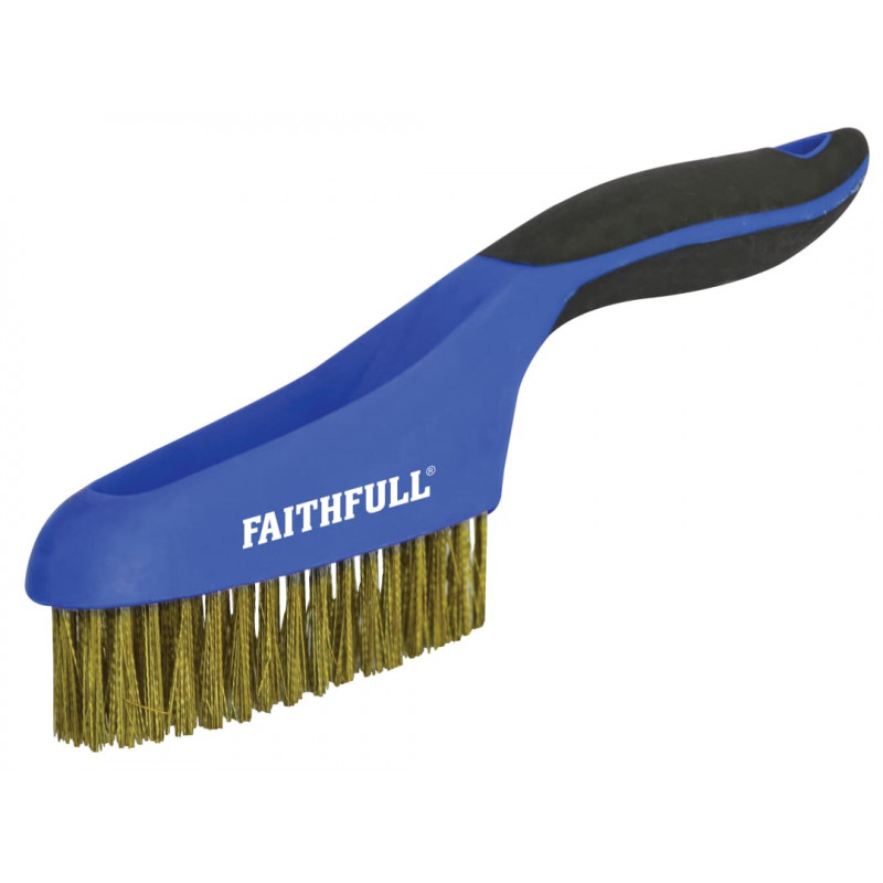 Scratch Brush Soft Grip 4 x 16 Row Brass Scratch Brush Soft Grip 4 x 16 Row Brass