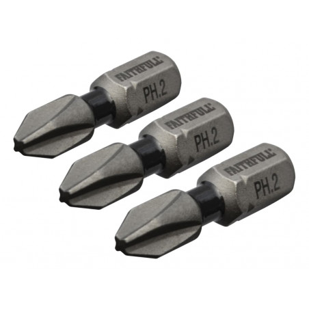 Phillips Impact Screwdriver Bits PH2 x 25mm (Pack 3)