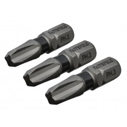 Phillips Impact Screwdriver Bits PH3 x 25mm (Pack 3)