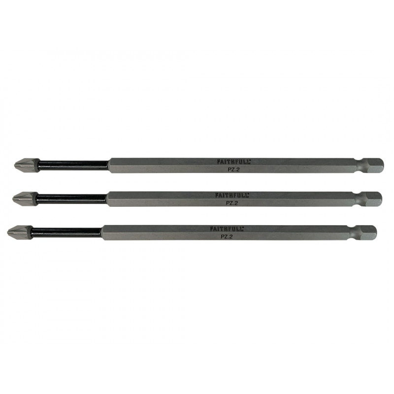 Pozidriv Impact Screwdriver Bits PZ2 x 150mm (Pack 3)