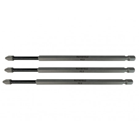 Pozidriv Impact Screwdriver Bits PZ2 x 150mm (Pack 3)