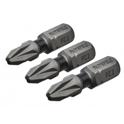 Pozi Impact Screwdriver Bits PZ2 x 25mm (Pack 3)