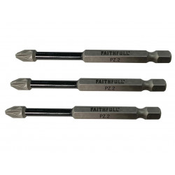 Pozidriv Impact Screwdriver Bits PZ2 x 75mm (Pack 3)