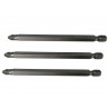 Pozidriv S2 Power Screwdriver Bits PZ3 x 100mm (Pack 3)