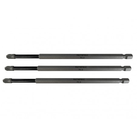 Pozidriv Impact Screwdriver Bits PZ3 x 150mm (Pack 3)