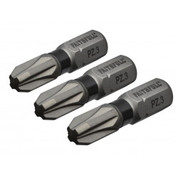 Pozi Impact Screwdriver Bits PZ3 x 25mm (Pack 3)