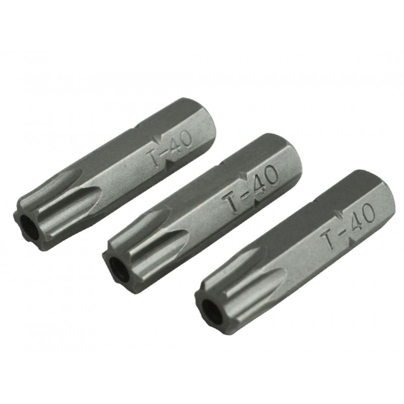 Security S2 Grade Steel Screwdriver Bits T40S x 25mm (Pack 3) Security S2 Grade Steel Screwdriver Bits T40S x 25mm (Pack 3)