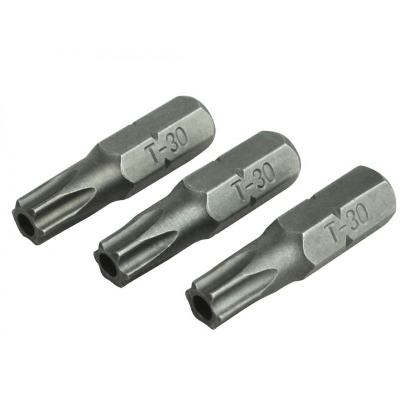 Security S2 Grade Steel Screwdriver Bits T30S x 25mm (Pack 3)