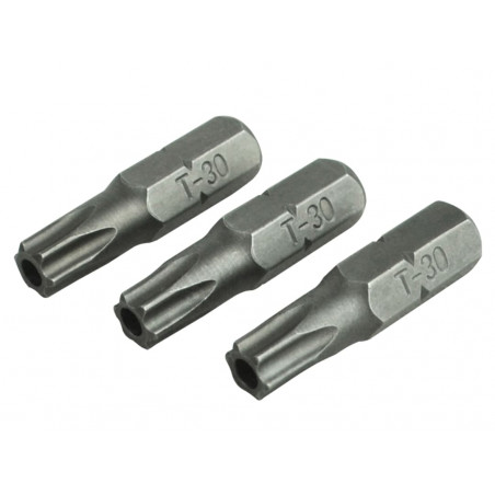 Security S2 Grade Steel Screwdriver Bits T30S x 25mm (Pack 3)
