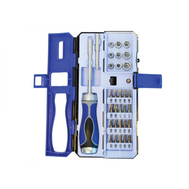 Ratchet Screwdriver & Socket Set, 33 Piece Ratchet Screwdriver & Socket Set, 33 Piece