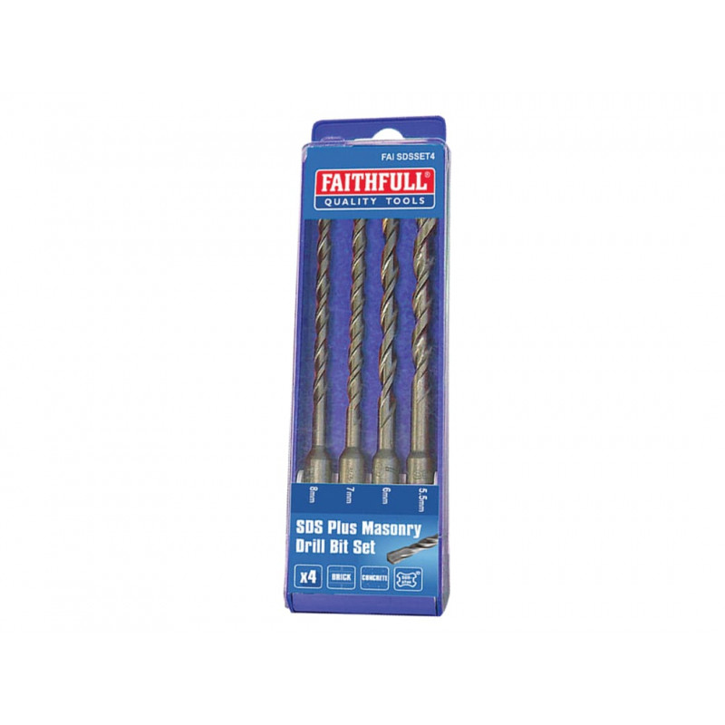 SDS Plus Drill Bit Set, 4 Piece SDS Plus Drill Bit Set, 4 Piece