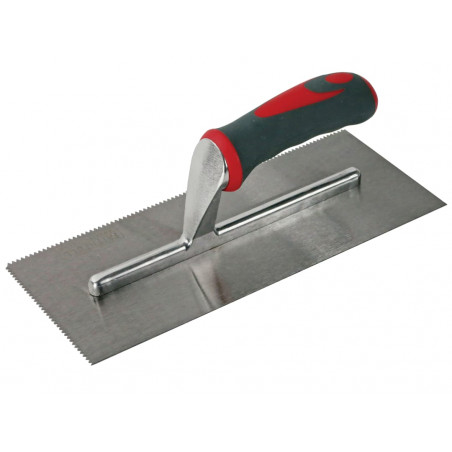 Notched Trowel V 3mm Soft Grip Handle 11 x 4.1/2in