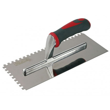 Notched Trowel Serrated 6mm Stainless Steel Soft Grip Handle 11 x 4.1/2in