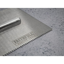 Notched Trowel V 3mm Soft Grip Handle 11 x 4.1/2in
