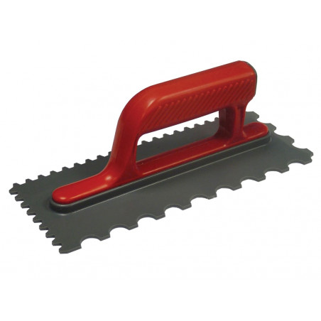 Notched Trowel V 4mm & Round 7mm Plastic Handle 11 x 4.1/2in