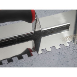 Notched Trowel Serrated 10mm Stainless Steel Soft Grip Handle 13 x 4.1/2in