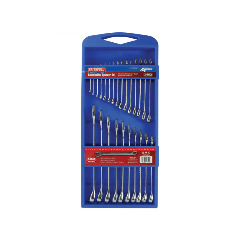 Chrome Vanadium Comb Spanner Set, 25 Piece Chrome Vanadium Comb Spanner Set, 25 Piece